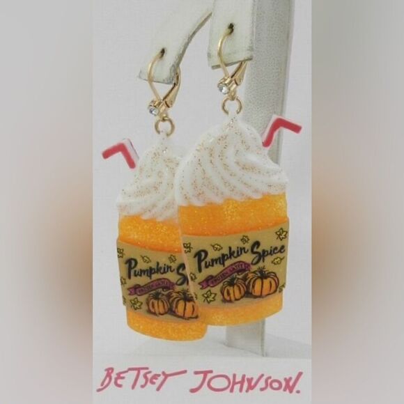 Betsey Johnson pumpkin spice earrings - Picture 4 of 5